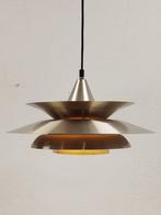 Deense vintage aluminium hanglamp-Aage Christiansen jaren'80, Gebruikt, Ophalen of Verzenden, Metaal, Minder dan 50 cm