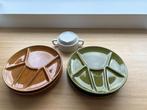 set van 6 Vintage  barbeque borden, met gratis soepkom, Ophalen, Zo goed als nieuw