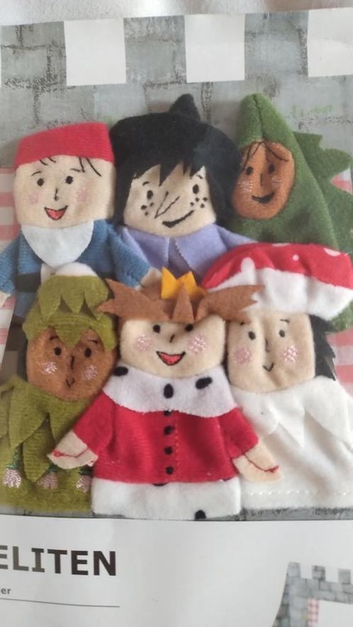 Vinger popjes in vilt met decor in karton NIEUW, Kinderen en Baby's, Overige Kinderen en Baby's, Nieuw, Ophalen