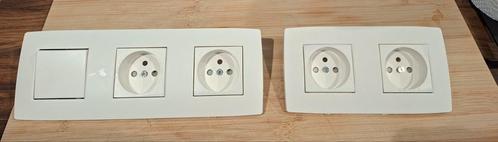 Drievoudig bord en dubbel wit Niko-bord, Doe-het-zelf en Bouw, Elektriciteit en Kabels, Zo goed als nieuw, Schakelaar, Ophalen