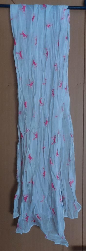 Lichtwitte kindersjaal met fluorescerend roze kleine honden, Kinderen en Baby's, Kindermode-accessoires, Nieuw, Ophalen of Verzenden