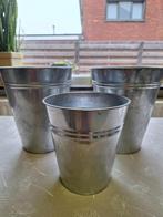 bloempotten in ijzer, 3 stuks, Tuin en Terras, Ophalen, Gebruikt