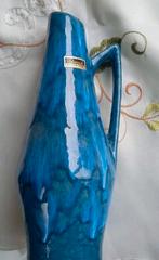 Prachtige antieke vaas Scheurich, Turquoise blauw, Ophalen of Verzenden
