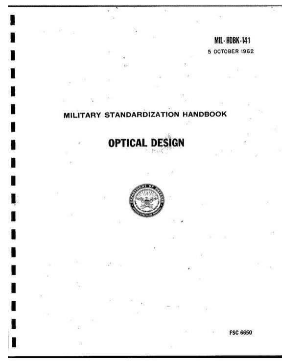 Handboek Optisch ontwerp - Optical Design Mil-HDBK-141, Livres, Science, Utilisé, Autres sciences, Enlèvement ou Envoi