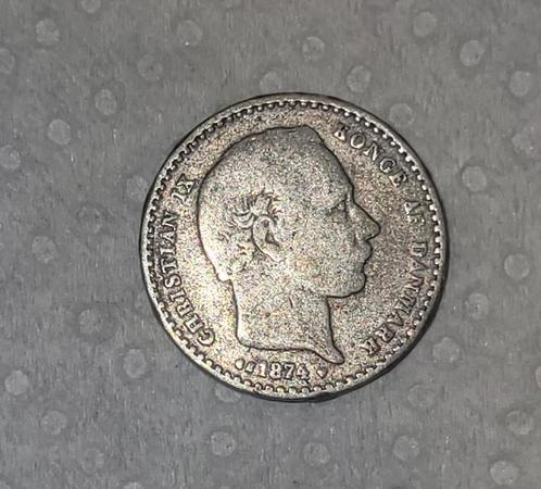 25 øre Denemarken 1874 — Christian IX — Heel mooi — 60% zilv, Postzegels en Munten, Munten | Europa | Niet-Euromunten, Zilver