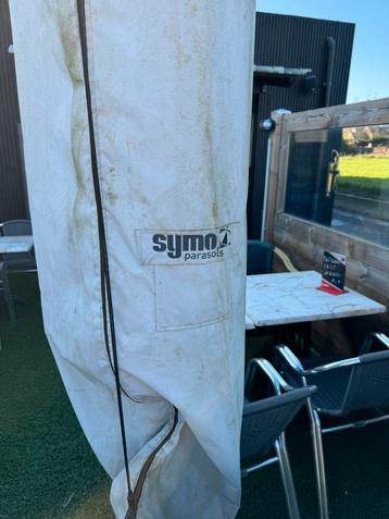 Symo parasol 4meter op 4meter , ideaal voor een groot terras, Tuin en Terras, Ophalen, Gebruikt