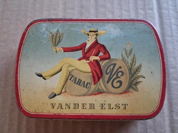 oude tabaksdoos VANDER ELST, Verzamelen, Merken en Reclamevoorwerpen, Gebruikt, Reclamebord, Ophalen of Verzenden