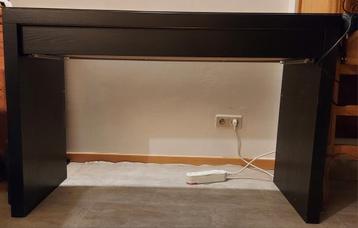 Coiffeuse noire console table avec un grand tiroir, Enlèvement, Utilisé, Verre