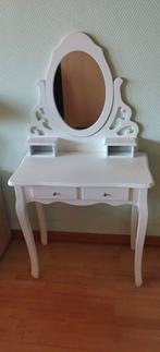Table coiffure blanche + miroir, Maison & Meubles, Tables | Coiffeuses, Utilisé
