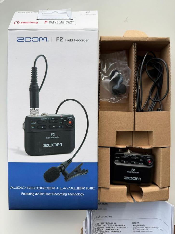 Zoom F2 Draagbare Recorder met Lavaliermicrofoon., Audio, Tv en Foto, Professionele apparaten, Zo goed als nieuw, Audio, Ophalen