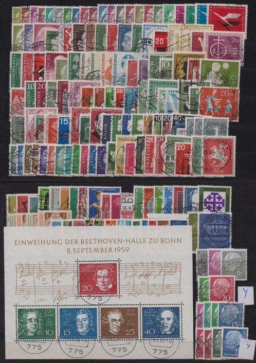 Duitsland 1954-1959 volledig jaren gestempeld, Postzegels en Munten, Postzegels | Europa | Duitsland, Gestempeld, BRD, Ophalen of Verzenden