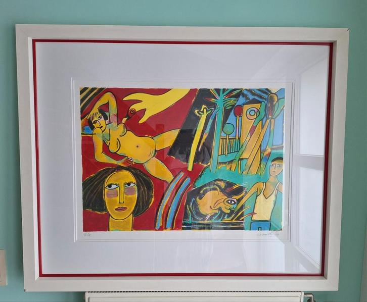 Guillaume Corneille- Naakte gele vrouw- E/A, Antiek en Kunst, Kunst | Litho's en Zeefdrukken, Ophalen