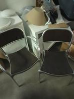 Stoelen ,chroom met donkerbruin hout, Huis en Inrichting, Ophalen, Hout