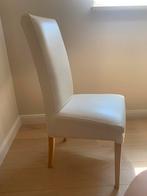 4 eetkamer stoelen met hoge rug in crème kunstleder, Bois, Enlèvement, Utilisé, Blanc