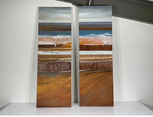Set 2 Schilderijen H180CM H.Wagner-Harms Gemengde Techniek, Antiek en Kunst, Kunst | Schilderijen | Modern, Ophalen