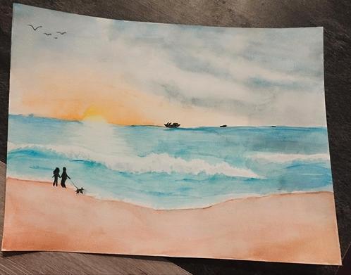Stilte op het strand, Antiek en Kunst, Kunst | Schilderijen | Abstract, Ophalen