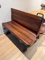 Vintage dubbele treinbank te koop, Huis en Inrichting, Overige Huis en Inrichting, Ophalen, Zo goed als nieuw