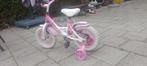 Kleuter fiets rose met zijwieltjes, Fietsen en Brommers, Ophalen, Zo goed als nieuw, Minder dan 16 inch, Zijwieltjes