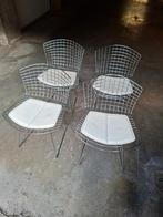 4 Harry Bertoia stoelen wit leer Knoll edition, Antiek en Kunst, Ophalen