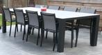 Exterio Bristol grote tafel met 8 stoelen als nieuw., Tuin en Terras, Ophalen, Aluminium