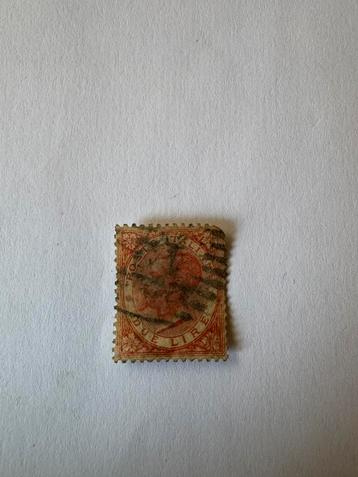 Italië 2 lira Umberto I 1891 zeldzame antieke postzegel beschikbaar voor biedingen