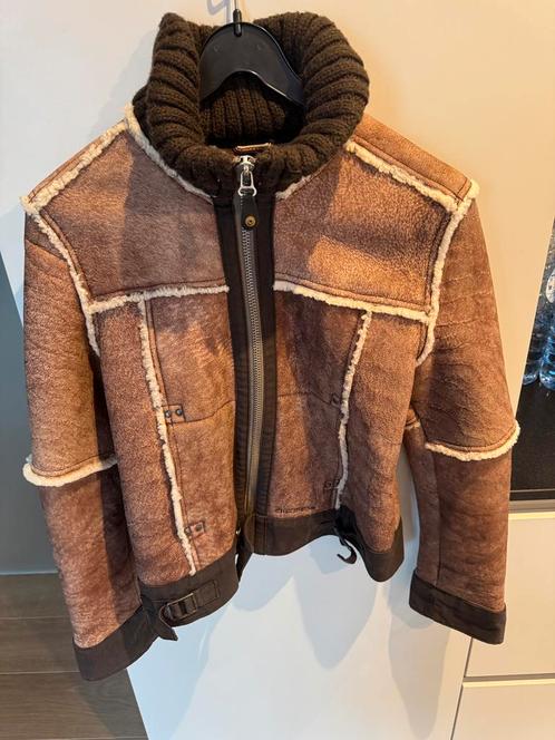 Authentieke Diesel leren jas, Kleding | Dames, Jassen | Winter, Zo goed als nieuw, Maat 42/44 (L), Bruin, Ophalen of Verzenden