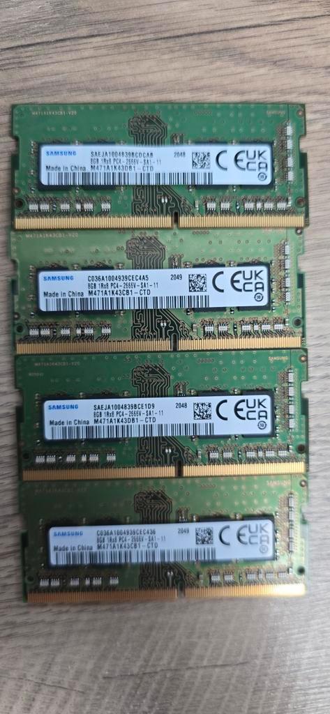 4x RAM Samsung 8 GB DDR4 2666 MHz – SODIMM, Computers en Software, RAM geheugen, Zo goed als nieuw, Laptop, DDR4, Ophalen of Verzenden