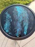 Epoxy marmerlook bijzettafeltje, 45 tot 60 cm, Minder dan 55 cm, Metaal of Aluminium, Rond