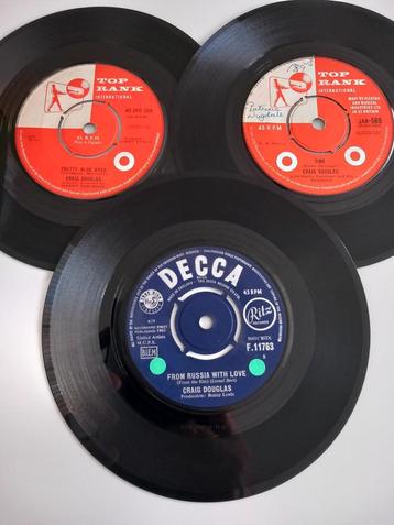 3 VINYLES CRAIG DOUGLAS.  POPCORN OLDIES  45T, Enlèvement ou Envoi, Comme neuf