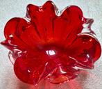 Vintage kommetje van rood en helder glas, Ophalen of Verzenden
