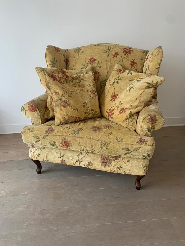 Gezellige zetel met bloemenprint, Huis en Inrichting, Zetels | Zetels en Chaises Longues, Ophalen, Gebruikt, 100 tot 125 cm, Tweepersoons