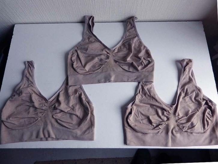 Set (3x) van Comfortabele Naadloze Sport-BH’s., Kleding | Dames, Ondergoed en Lingerie, BH, Beige, Ophalen
