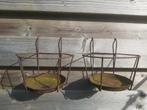 2 leuke vintage franse metalen bloempothouders, Antiek en Kunst, Ophalen of Verzenden