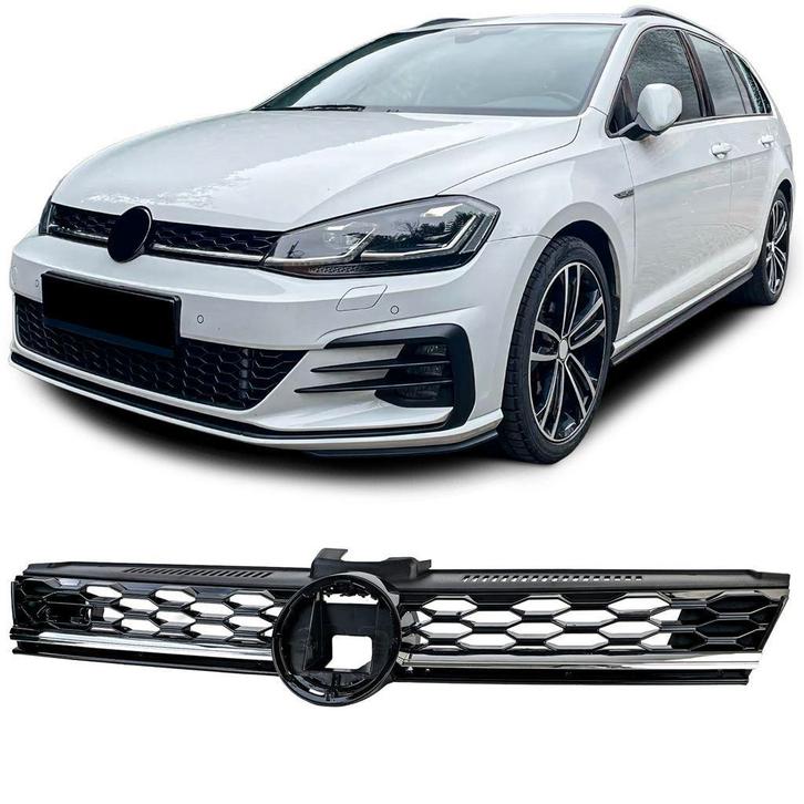 Grill Voor VW Golf 7 Facelift GTI Look Glans Zwart Chrome Bi, Auto diversen, Tuning en Styling, Verzenden