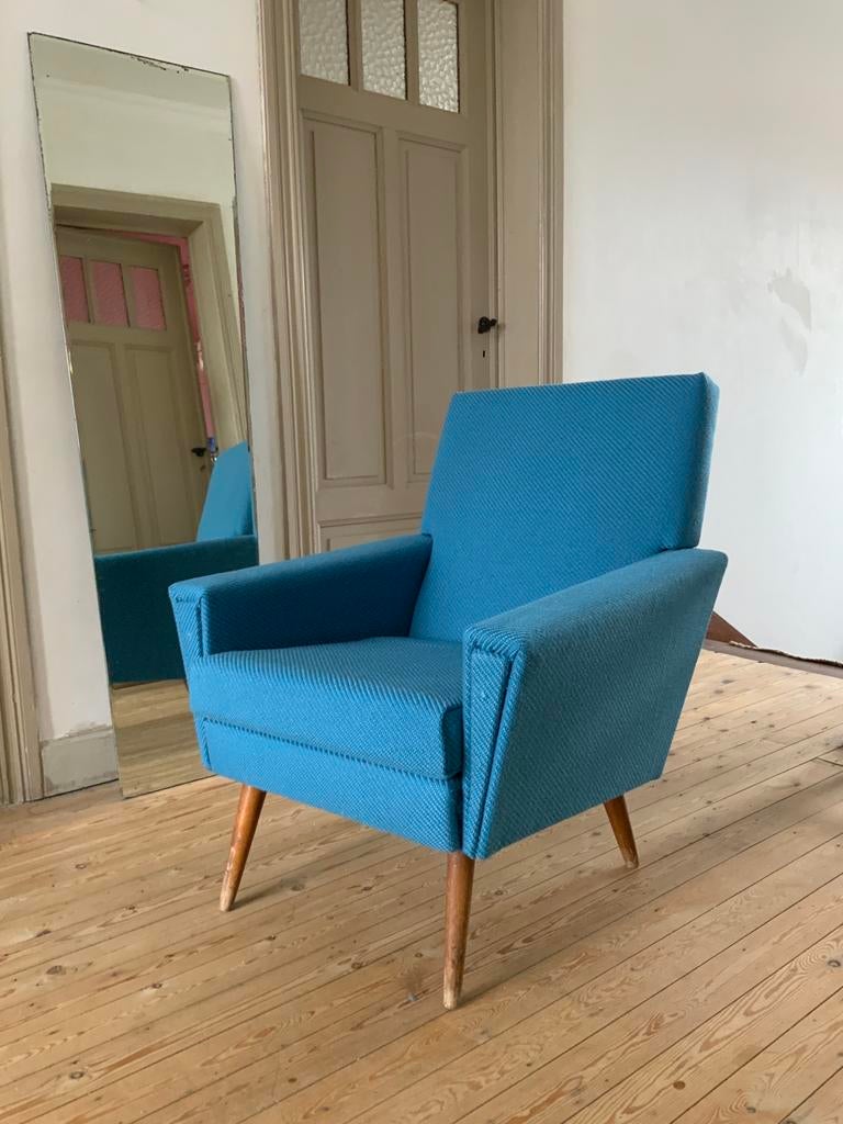 Fauteuil vintage des années 50, Maison & Meubles, Fauteuils, Enlèvement, Comme neuf, Tissus