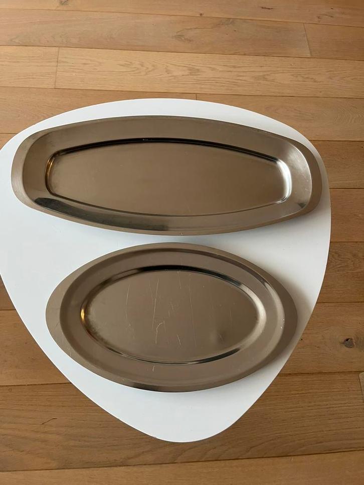 Plateaux en inox, Maison & Meubles, Lampes | Spots, Comme neuf, Enlèvement