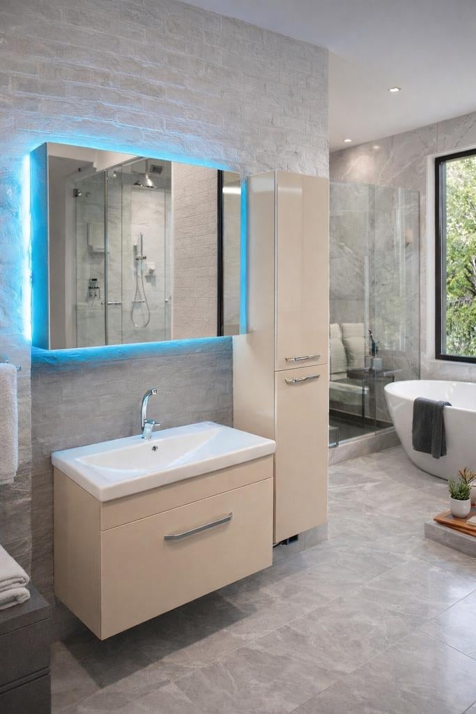 Quantité : ensemble de meubles de salle de bain 16 pièces, Enlèvement