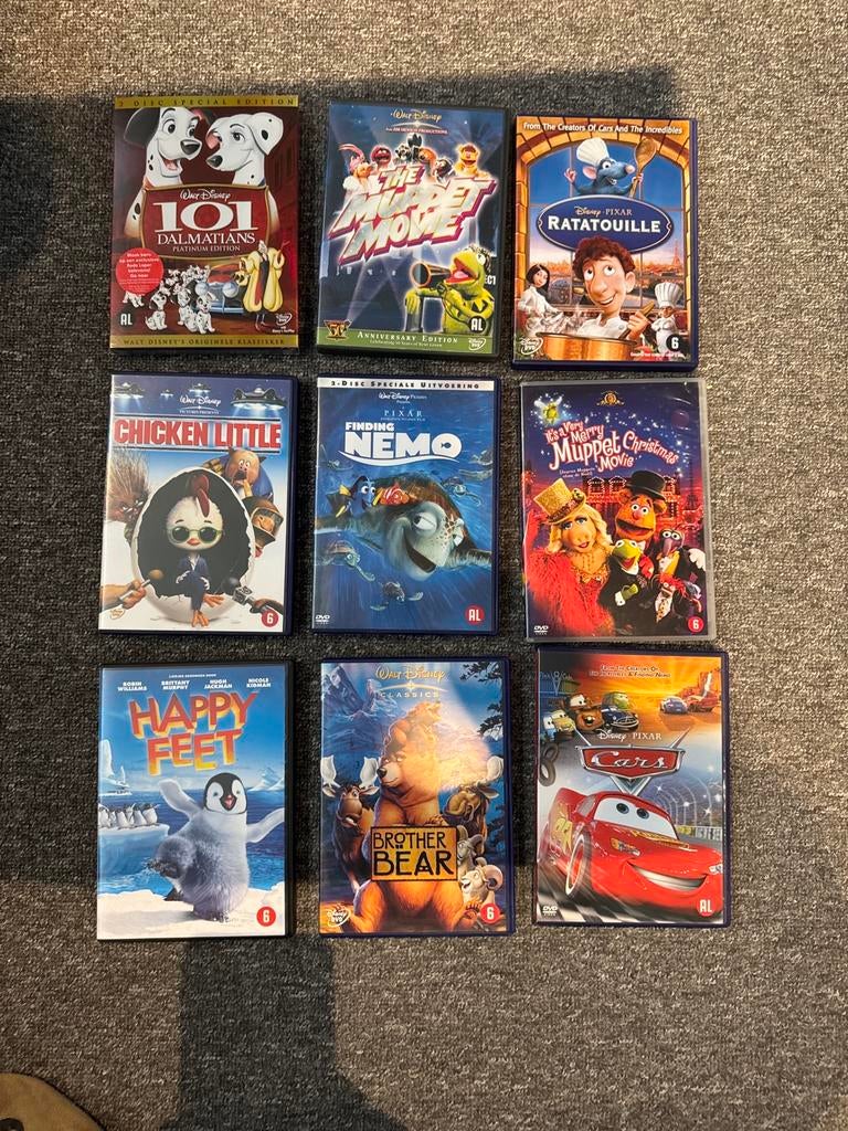 Disney & Kinderfilms DVD pakket (9 stuks), Ophalen, Zo goed als nieuw