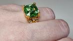 Vintage style ring met groene steen, Bijoux, Sacs & Beauté, Bagues, Neuf, 18 à 19, Femme ou Homme, Autres matériaux
