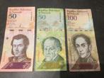 Venezuela 3 verschillende bankbiljetten D, Ophalen of Verzenden, Bankbiljetten
