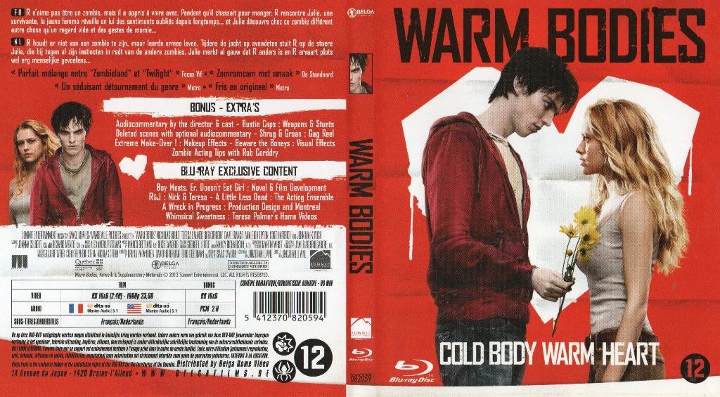 warm bodies (blu-ray) neuf, Enlèvement ou Envoi, Comme neuf, Autres genres