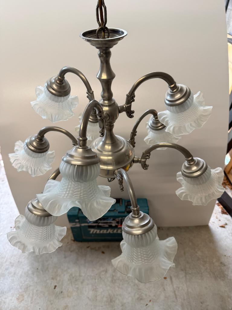 Vintage tinnen luster, Ophalen