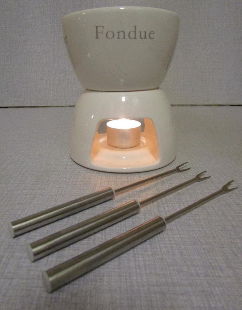 Petit service à fondue au chocolat ou au fromage - DÉSTOCK., Electroménager, Fondue, Comme neuf, Service à fondue, Bougie chauffe-plat