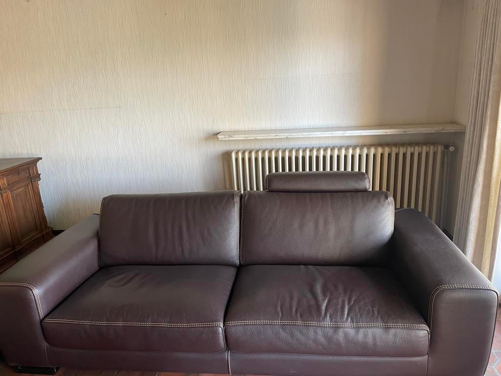 Lederen salonzetel, Ophalen, Zo goed als nieuw, Strak