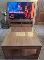 Table de salon  en TECK avec verre de protection biseauté, Maison & Meubles, Mobilier complet, Enlèvement