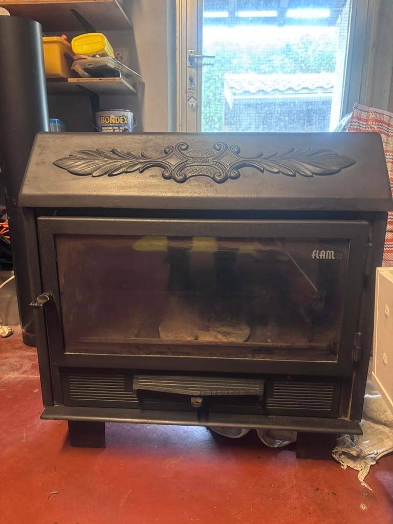 Houtkachel flam, Huis en Inrichting, Ophalen, Gebruikt, Houtkachel, Vrijstaand
