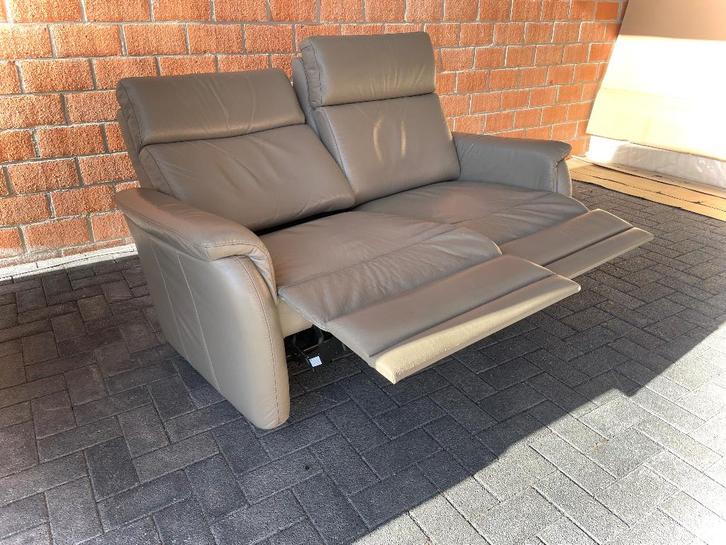 Leder zetel - 2,5 zit met relaxen - als nieuw, Huis en Inrichting, Zetels | Zetels, Gebruikt, Leer, Ophalen