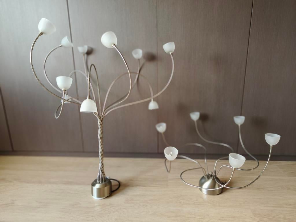 Hanglamp + plafondlamp Inox - samen 120 euro, Ophalen