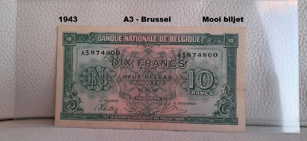 10 francs 1943 - Très beau, Enlèvement ou Envoi, Billets en vrac