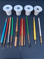 lot oude inktpotjes en pennen, Verzamelen, Ophalen of Verzenden, Zo goed als nieuw, Pennenset, Overige merken